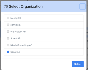 Select Organization