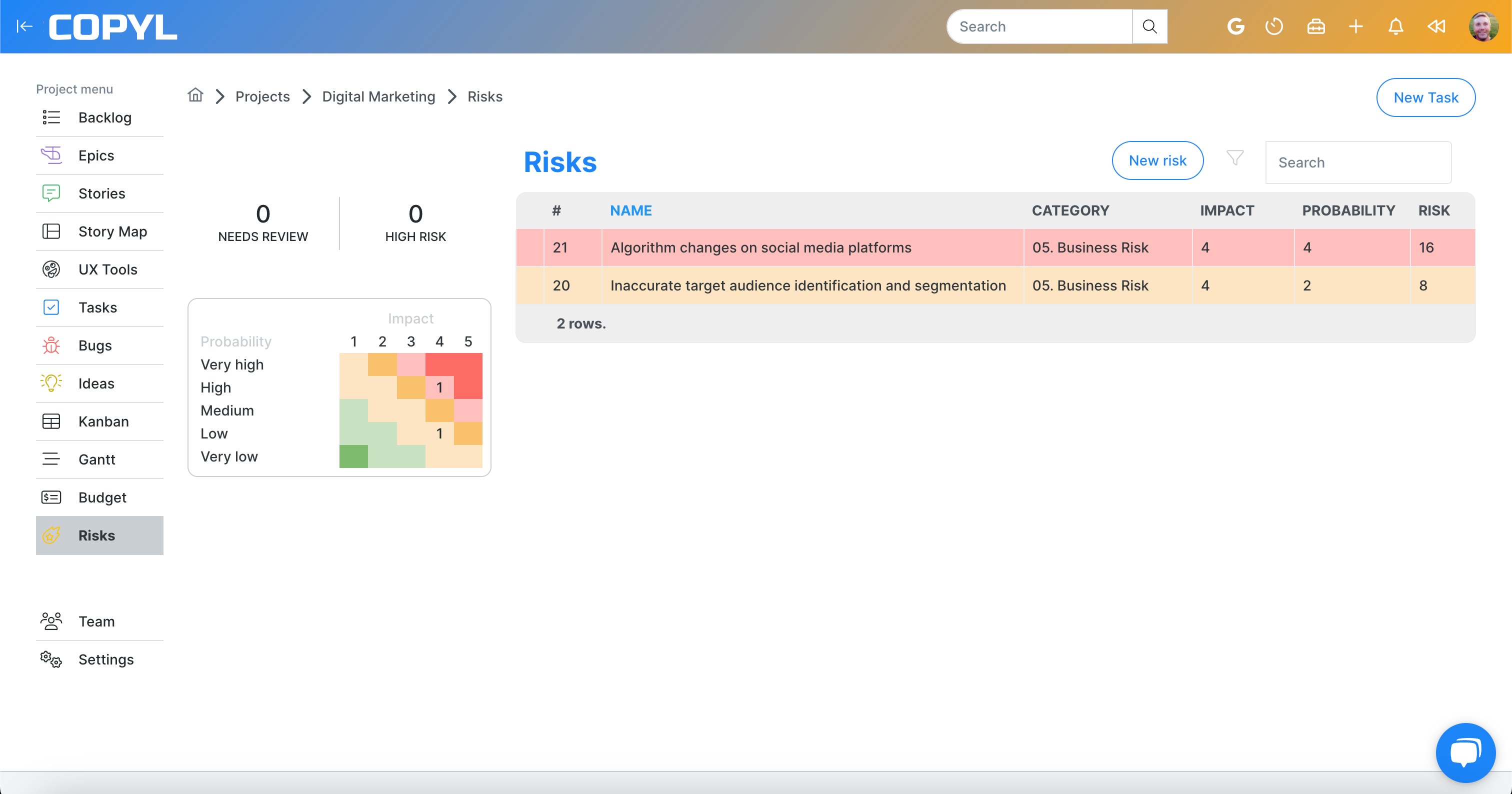 Risk Management in a Project